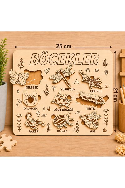 Montessori Toys Wood Montessori Bul Tak Wooden Insect Puzzle, Educational Toy...