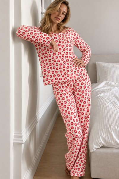 MODAGO Women's Comfort Casual Red Pajama Set