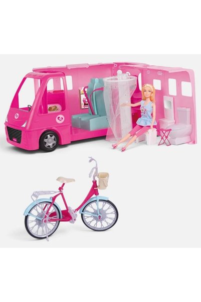 OEM Toy caravan with doll and bicycle
