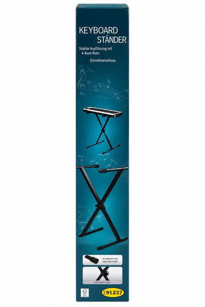 Generic Brand Стойка за клавиатура и електронно пиано, тип X, 5-степенно регу...