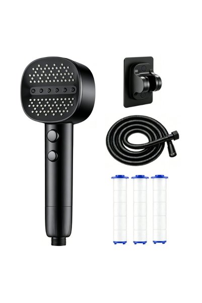 GENERAL High Pressure Hard Water Filter Shower Head 3+1 Spray Jet Modes with ...