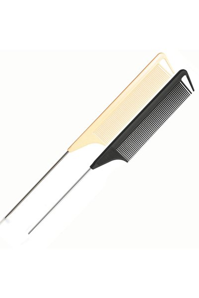 AQUAFALCON Rat Tail Combs Set,Salon Hair Stylists Metal Fine Tooth Parting Co...
