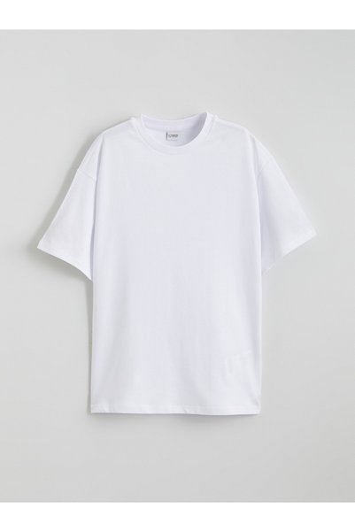 LC Waikiki Lcw Kids White Oversized Basic T-Shirt for Girls, Featuring Nevavm...