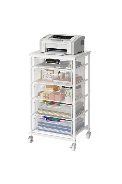 Solerconm 5-Drawer Rolling File Cart,Mobile Storage Unit with Wheels Under Desk