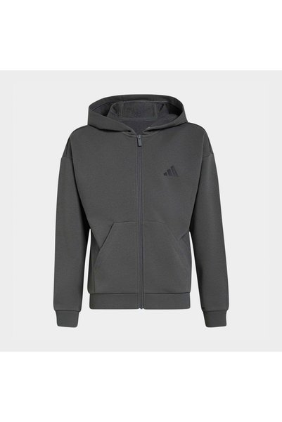 adidas KAPŞONLU EŞOFMAN ÜSTÜ KS2476 J SL FZ HD 220 GRESIX/SİYAH