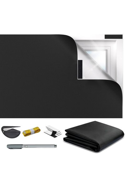 GENERAL Blackout Blind 145×300cm, 420D No Drill Travel Blackout Blind Curtain...