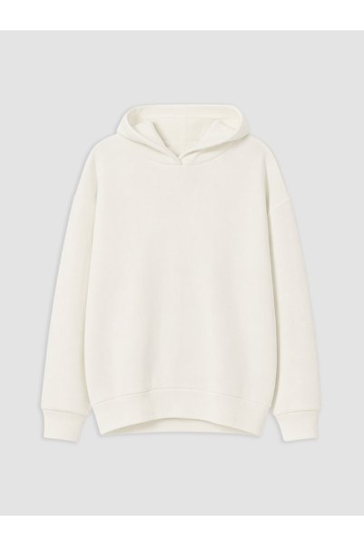 LC Waikiki Nevavm White Hooded Sweatshirt for Girls