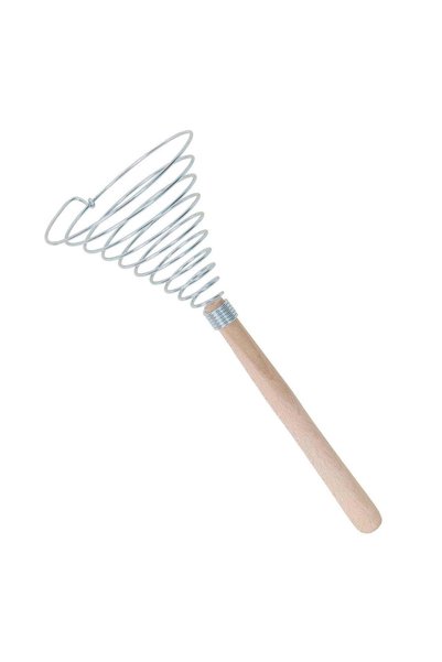 FOXMAG24 Conical Spiral Kitchen Whisk, Metal and Wood, Brown