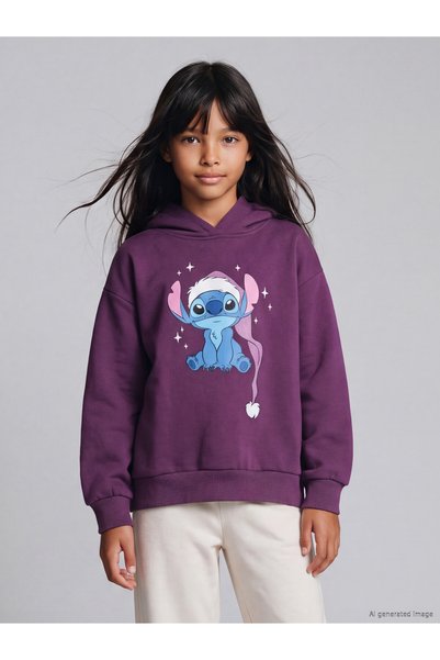 LC Waikiki Lcw Kids Thick Sweatshirt with Purple Stitch Print, Featuring the ...