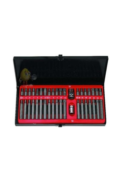 FOXMAG24 Set de biți Torx, 41 de piese, metal, carcasă de protecție, argintiu