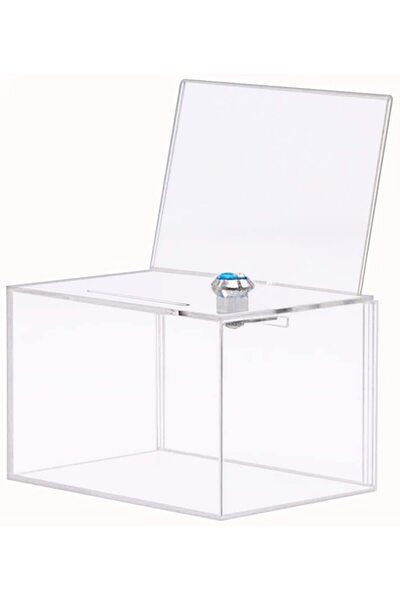 GENERAL G Ganen Donation Box With Lock - Acrylic Ballot, Vote, Ticket, Clear ...