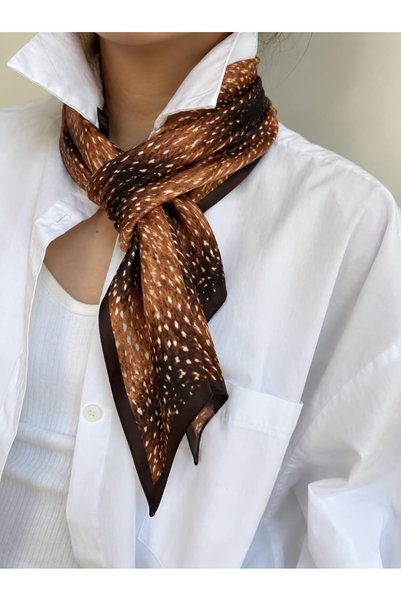 CHARMLUCKY Bambi Patterned Scarf 70X70