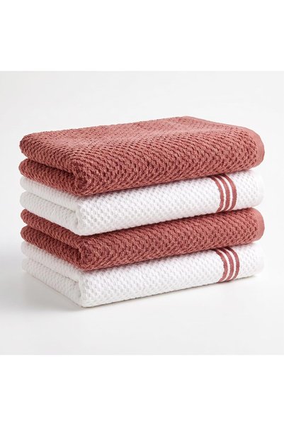 Artoid Mode Red 100% Cotton Ring Spun Soft Cleaning Cloths Pack of 4