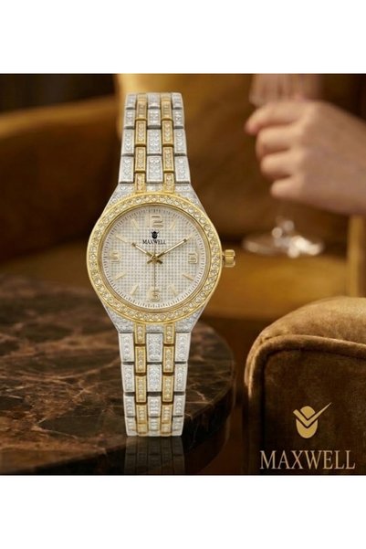Maxwell ساعه كرستال نسائي من ماركة مكسويل الاصلية بالوان متعدده