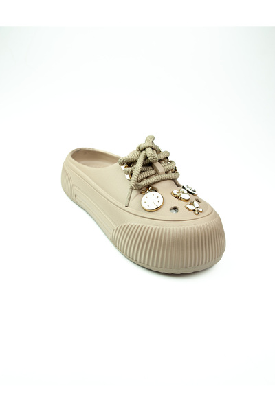 Twingo 3404 Sand-Colored Stone-Patterned Women's Slippers
