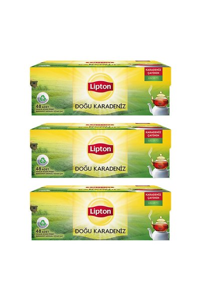Lipton Eastern Black Sea Demlik Tea Bags, 48 Count, 153g X 3 Pieces.