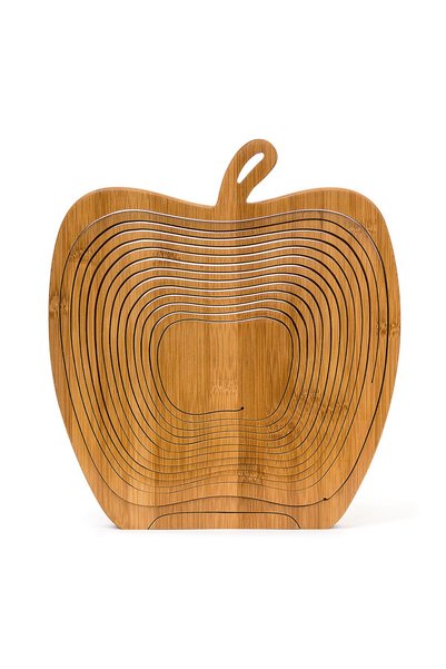 Relaxdays Fruit Basket, Bamboo, 30 x 27 x 22.5 cm