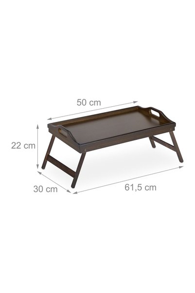 Relaxdays Tavă de servire pliabilă din bambus, dimensiuni 6,5 x 50 x 30 cm, m...