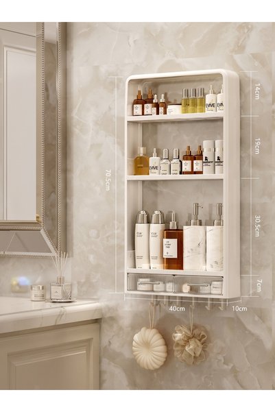 Generic Brand Wall Mounted Bathroom and Kitchen Organizer Storage Rack with D...