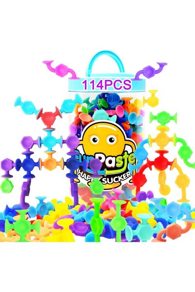 KASTWAVE 114pc Suction Cup Building Toys Set - Montessori Bath & Window Play ...
