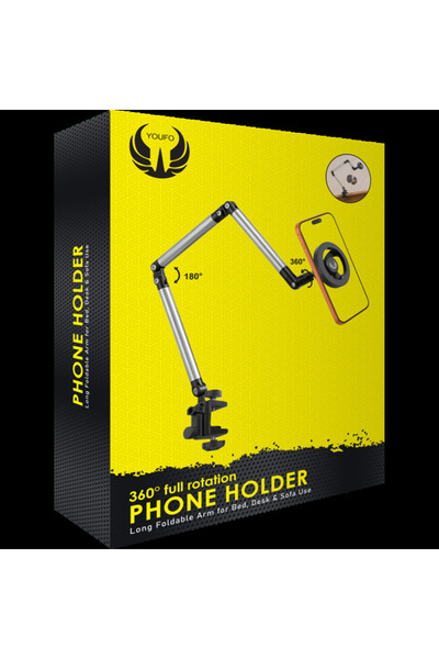 Youfo Magnetic Phone Holder with Long Foldable Metal Arm – Y4974