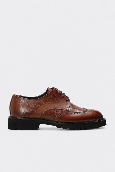 FAST STEP Genuine Leather 265Ma4205 Brown Antique Men's Classic Shoes.