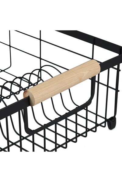 Relaxdays Suport pentru vase Relaxdays, metal, negru, 15,5 x 42 x 31 cm