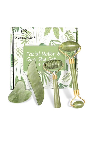 OEM Set 4 τμχ Jade Roller & Gua Sha 100% Νεφρίτη