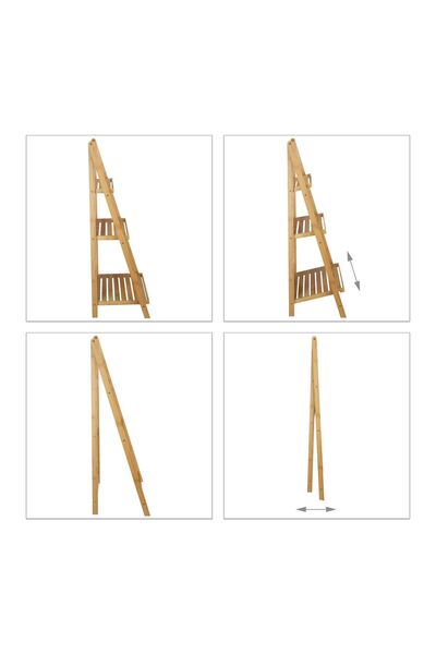 Relaxdays Βάση Λουλουδιών από Μπαμπού, 99 x 45 x 32 εκ., Εσωτερικού Χώρου, Αν...