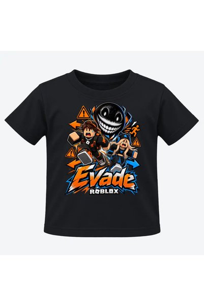 Malfini Προσαρμοσμένο t-shirt «Roblox – Evade», μαύρο, παιδικό, 100% βαμβάκι,