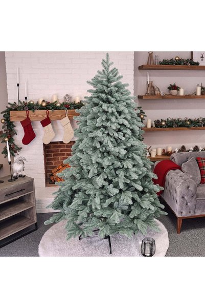 OEM Изкуствена коледна елха Коваливска сребриста, 3D, 210 см