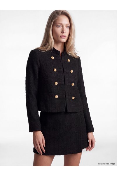 LC Waikiki Fancy Chinese Buttoned Women's Tweed Jacket