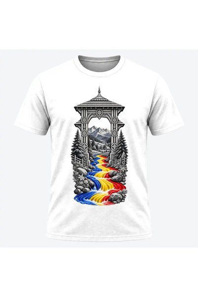 Malfini Tricou personalizat "Tricolor – Poarta Maramuresului", Alb, Barbat, B...