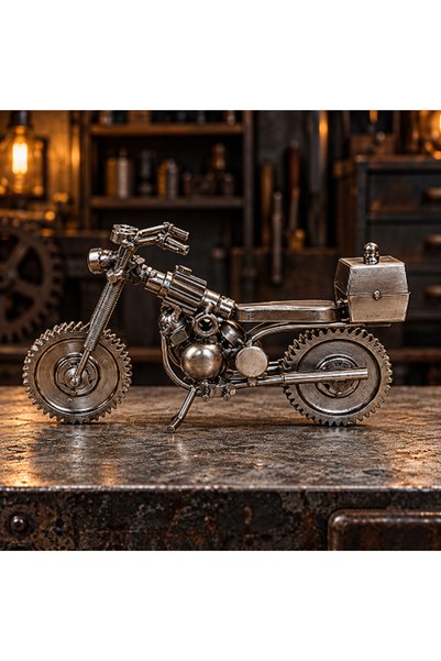 hediyeconcepti Decorative Metal Motorcycle Figurine – Handcrafted-Looking, Re...