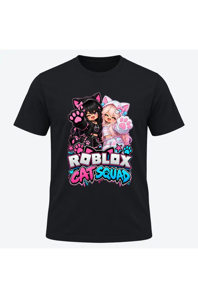 Malfini Tricou personalizat "Roblox – Cat Squad", Negru, Barbat, Bumbac 100%,