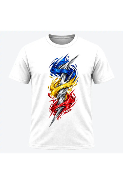 Malfini Tricou personalizat "Tricolor – Energie Romaneasca", Alb, Barbat, Bum...