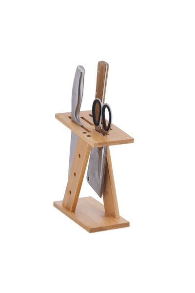 Relaxdays Suport pentru tacâmuri, din bambus, 22x9.5x19.5cm, pentru cuțite și...