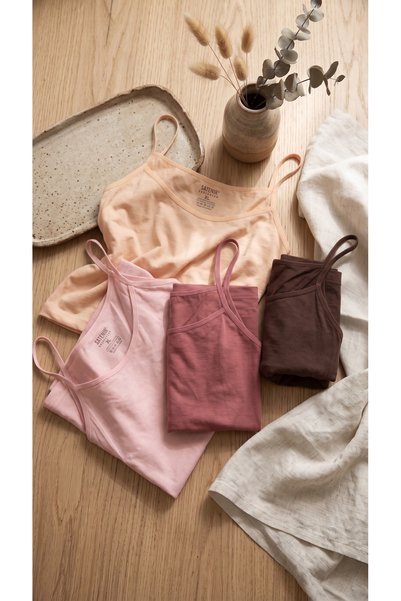 SATENIA LINGERIE Women's Pink, Salmon, Vision, Rose Brown 4-Pack Lycra Strap ...