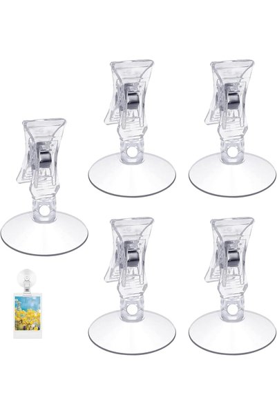 TERRIFI Pack of 12 Suction Cup Clips, Transparent Plastic, Multifunctional & ...