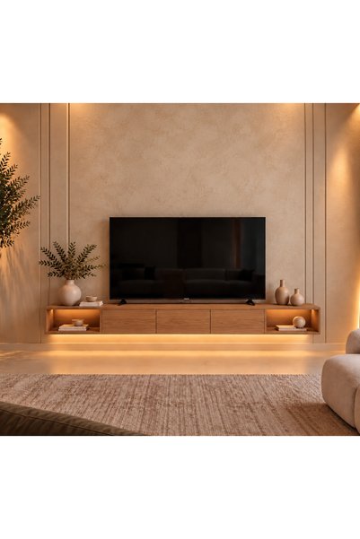 lumera home Tv Table, Elegant and Practical Tv Unit, 220 cm with Drawers for ...
