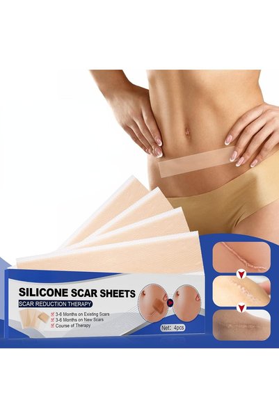 BEAUTYCARE Silicone Scar Sheets 4 Pack,Scar Away Strips for Scars-Keloid,C-Se...