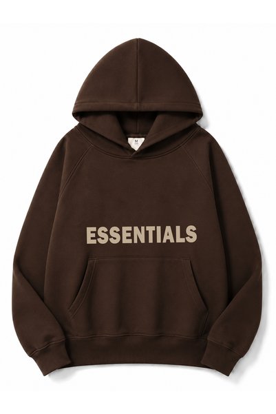 Boi Unisex Essential Sweatshirt Hoodie - Oversized Essn 8923 Hoodie, Grey, Pi...