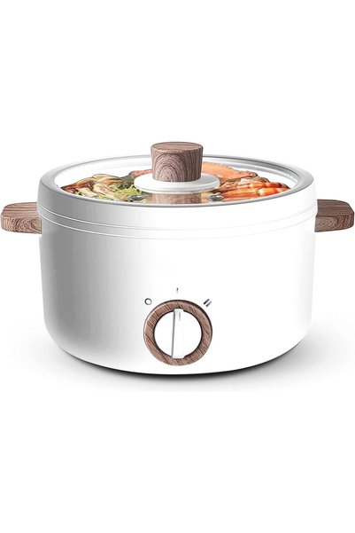Axooms 1.5L Electric Hot Pot, Mini Multi-Cooker with Dual Power Control, Nons...