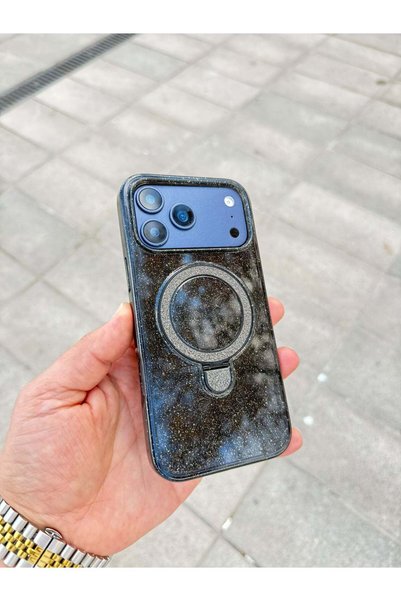 madamcase Apple iPhone 18 Pro Compatible Black Luna Ring Silicone Case with S...