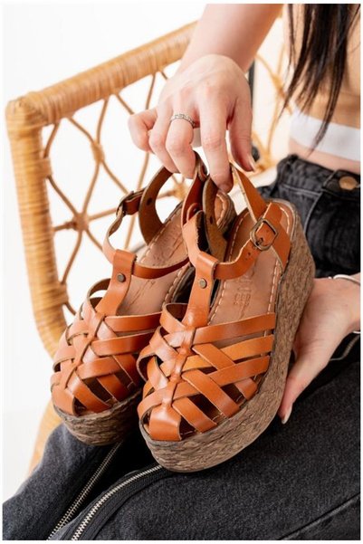 Nur store Çanta Women's Street Orthopedic Leather Open-Heel Genuine Sandals ·...