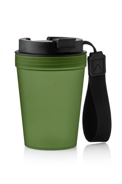 JOY CREATIVE travel mug, single wall, Polypropylene, 300 ml, Dark green