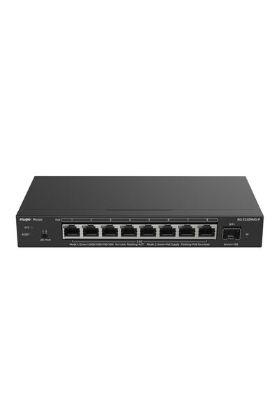 RUIJIE Reyee RG-ES209MG-P 8 Port 2,5GB 130W POE/1 Port 2,5G RJ45 + 1 Port 10G SFP+ UPLINK L2 Cloud Y