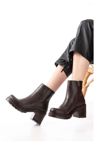 Nur store Çanta Women's Zippered, Sturdy, and Durable Chunky Heel City Boots ...