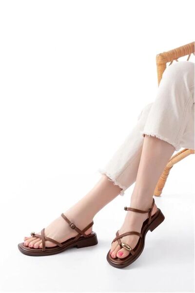 Nur store Çanta Women's Everyday Open-Toe City Sandals · Color: Taba · Size: ...