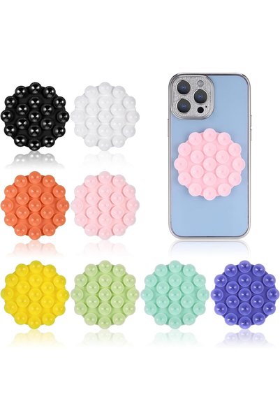 ALMEKAQUZ 8PCS Silicone Suction Cup Phone Holders, Suction Phone Mount, Multi...